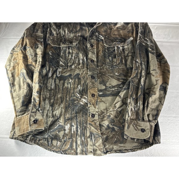 Valeo Realtree Camo Button Up Hunting Shirt Jacket Mens Medium USA Made Collared - Picture 12 of 13
